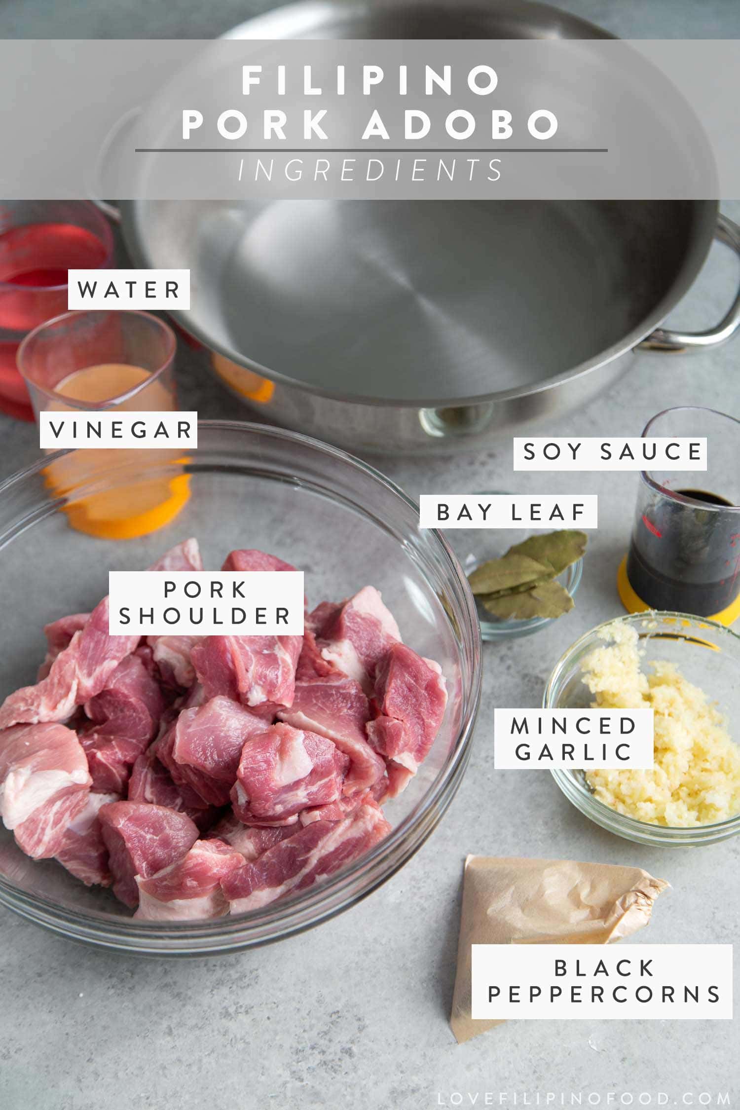 Filipino Pork Adobo Ingredients