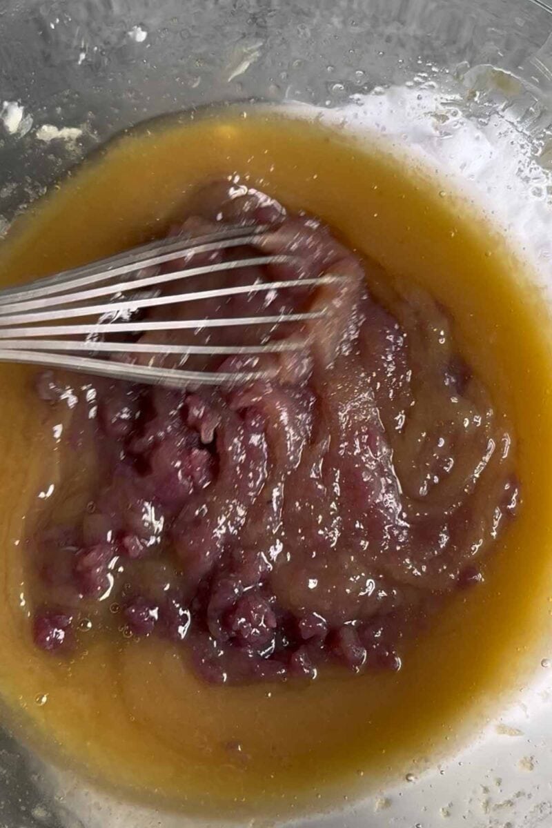 stir ube halaya into melted butter mixture.