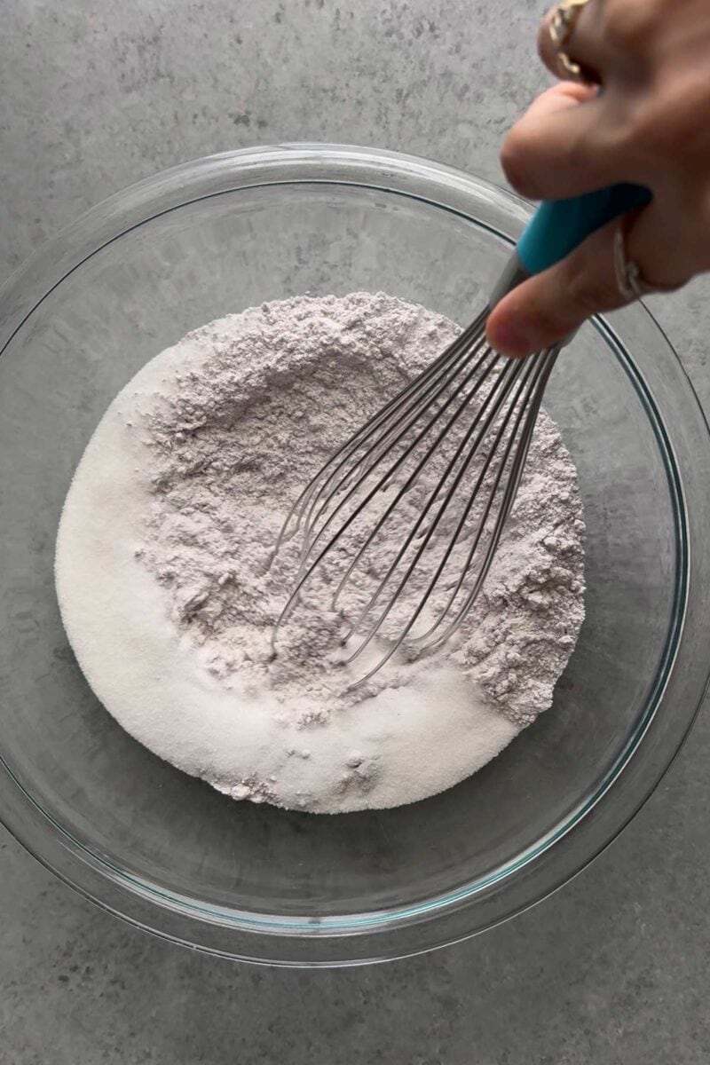 whisk dry ingredients in large bowl.